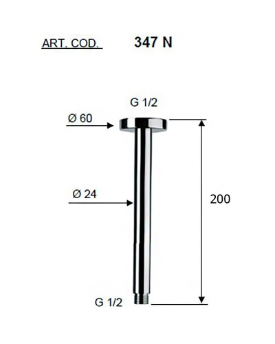 Кронштейн для верхнего душа Remer Minimal 347N20 Хром