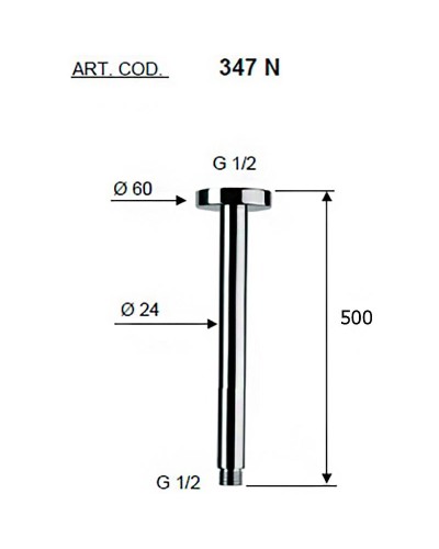 Кронштейн для верхнего душа Remer Minimal 347N50 Хром