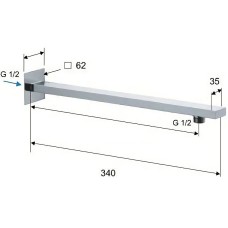Кронштейн для верхнего душа Remer 348Q30 Хром