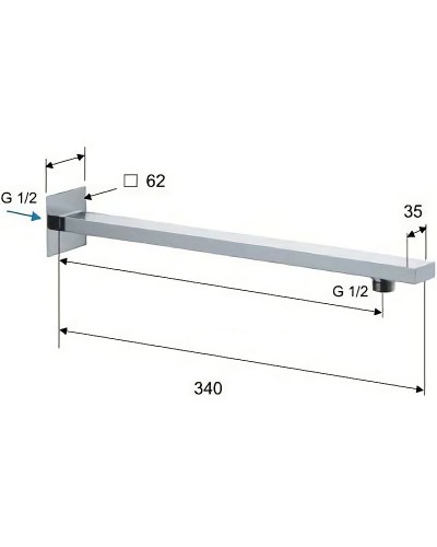 Кронштейн для верхнего душа Remer 348Q30 Хром