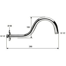 Кронштейн для верхнего душа Remer 342S Хром