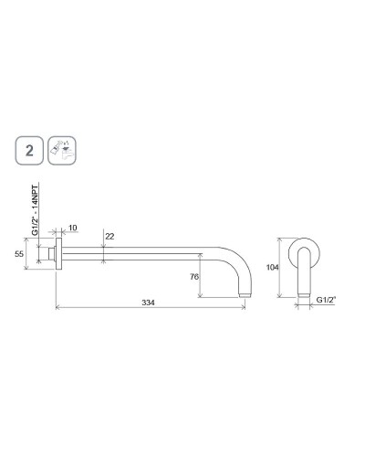 Кронштейн для верхнего душа Ravak 702.20 X07P571 Черный матовый