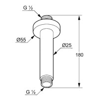 Кронштейн для верхнего душа 150 мм Kludi A-QA 6651587-00
