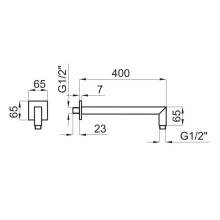 Кронштейн для верхнего душа 400 мм Noken Square N192579918