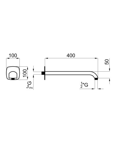 Кронштейн для верхнего душа 400 мм Noken Urban N199999733