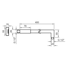 Кронштейн для верхнего душа 400 мм Noken Rondo N192452301