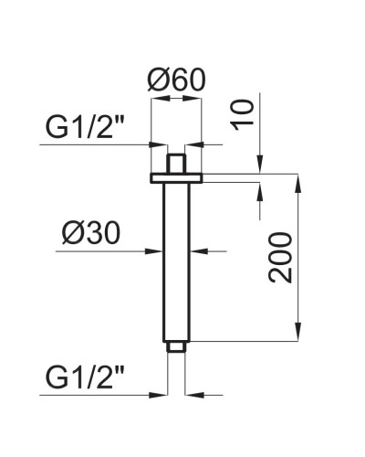 Кронштейн для верхнего душа 200 мм Noken Rondo N185709917