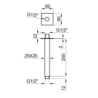 Кронштейн для верхнего душа 200 мм Noken Square N192459501