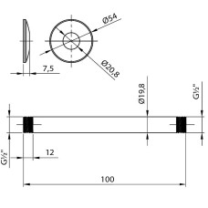 Кронштейн для верхнего душа Lemark LM8000C Хром