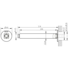 Кронштейн для душа 216 мм Bravat Built-in P7436C-RUS