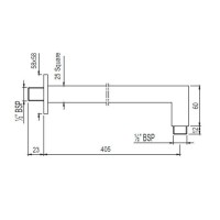 Кронштейн для верхнего душа 405 мм Jaquar SHA-CHR-455L400