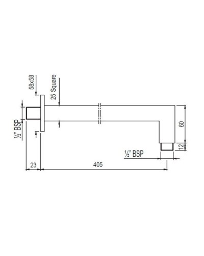 Кронштейн для верхнего душа 405 мм Jaquar SHA-CHR-455L400