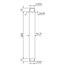 Кронштейн для верхнего душа 205 мм Jaquar SHA-CHR-457L200