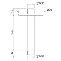 Кронштейн для верхнего душа 105 мм Jaquar SHA-CHR-475L100