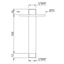 Кронштейн для верхнего душа 105 мм Jaquar SHA-CHR-475L100