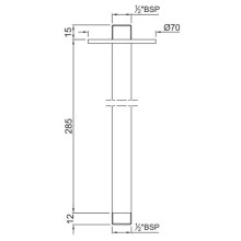 Кронштейн для верхнего душа 285 мм Jaquar SHA-CHR-475L280