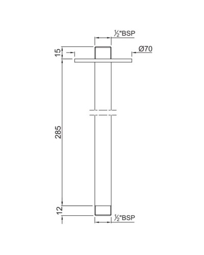 Кронштейн для верхнего душа 285 мм Jaquar SHA-CHR-475L280