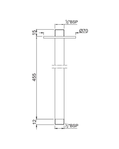 Кронштейн для верхнего душа 455 мм Jaquar SHA-CHR-475L450