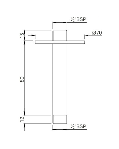 Кронштейн для верхнего душа 80 мм Jaquar SHA-CHR-475L75