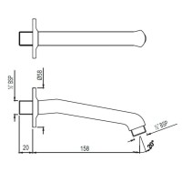 Кронштейн для верхнего душа 158 мм Jaquar SHA-CHR-477