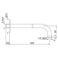 Кронштейн для верхнего душа 455 мм Jaquar SHA-CHR-479L450