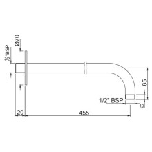 Кронштейн для верхнего душа 455 мм Jaquar SHA-CHR-479L450