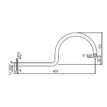 Кронштейн для верхнего душа 470 мм Jaquar SHA-CHR-485