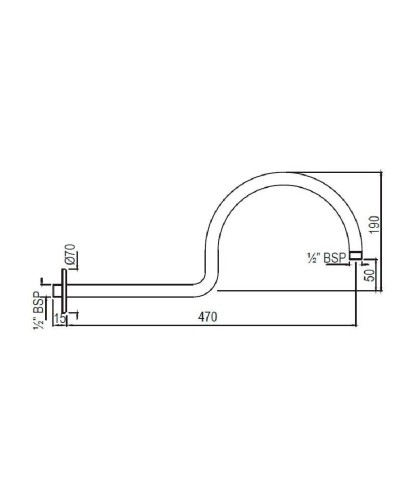 Кронштейн для верхнего душа 470 мм Jaquar SHA-CHR-485