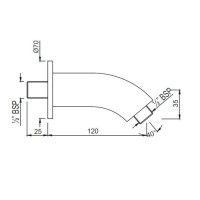 Кронштейн для верхнего душа 120 мм Jaquar SHA-CHR-487