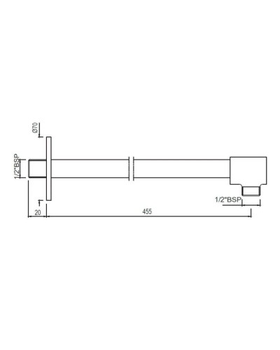 Кронштейн для верхнего душа 455 мм Jaquar SHA-CHR-49483