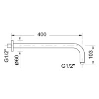 Кронштейн для верхнего душа 400 мм Migliore Fortis 30468