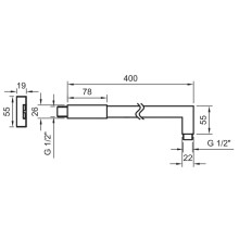 Кронштейн для верхнего душа 400 мм Noken Rondo N185709937