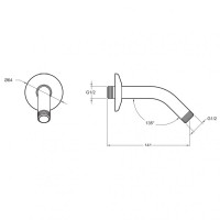 Кронштейн для верхнего душа Jacob Delafon Moxie E11626-CP Хром