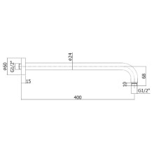 Кронштейн для верхнего душа 400 мм Paffoni Lusso ZSOF034ROSE