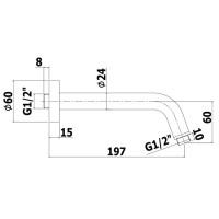 Кронштейн для верхнего душа 197 мм Paffoni Lusso ZSOF038CR