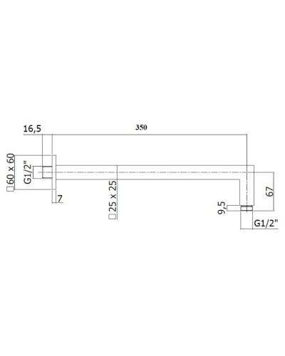 Кронштейн для верхнего душа 350 мм Paffoni Quadro ZSOF063ST350