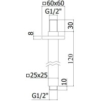Потолочный кронштейн 120 мм Paffoni ZSOF118CR
