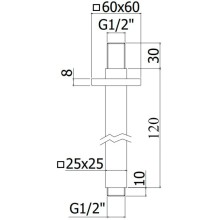 Потолочный кронштейн 120 мм Paffoni ZSOF118CR