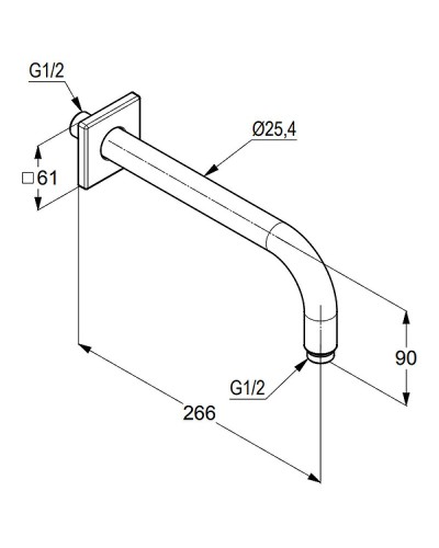 Кронштейн для верхнего душа Kludi A-Qa 6653305-00 Хром