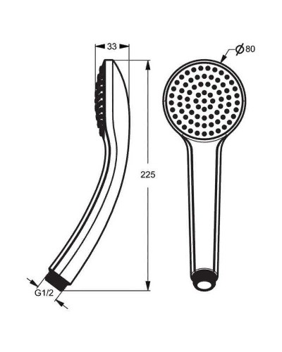Ручной душ Ideal Standard Ideal Rain Soft B9400AA Хром