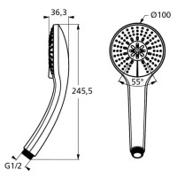 Ручной душ 100 мм Ideal Standard IdealRain Soft M1 B9403AA