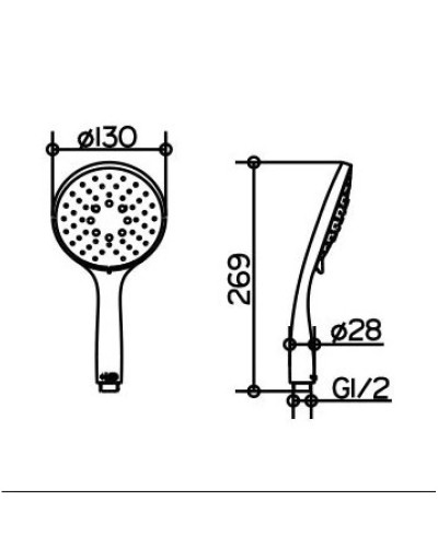 Душевая лейка 130 мм KEUCO Edition 400 51580010300