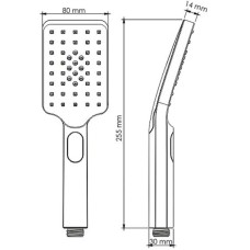 Ручной душ WasserKRAFT Elbe A130 Черный матовый