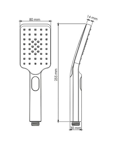 Ручной душ WasserKRAFT Elbe A130 Черный матовый