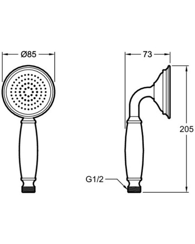 Ручной душ Jacob Delafon Louise E24366-CP Хром