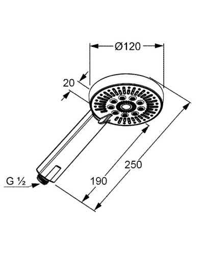 Душевая лейка Kludi A-QA 3S 6570005-00