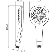 Ручной душ Lemark LM0815CGreen Хром Зеленый