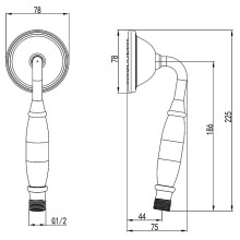 Ручной душ Lemark LM8007G Золото