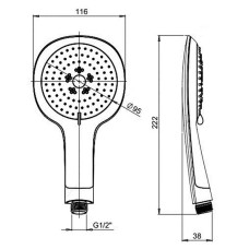 Ручной душ Paini Novara 50CR155/P18KM Хром Белый