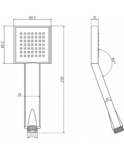 Ручной душ Aquanet Steel AF210-81S-S 245423 Сталь